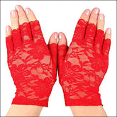 Baci Rock and Roll Soft and Stretchy Fingerless Lace Gloves Wigs and Gloves